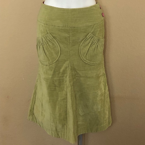 D1 Mon Petit Oiseau Light Green Corduroy Skirt 4